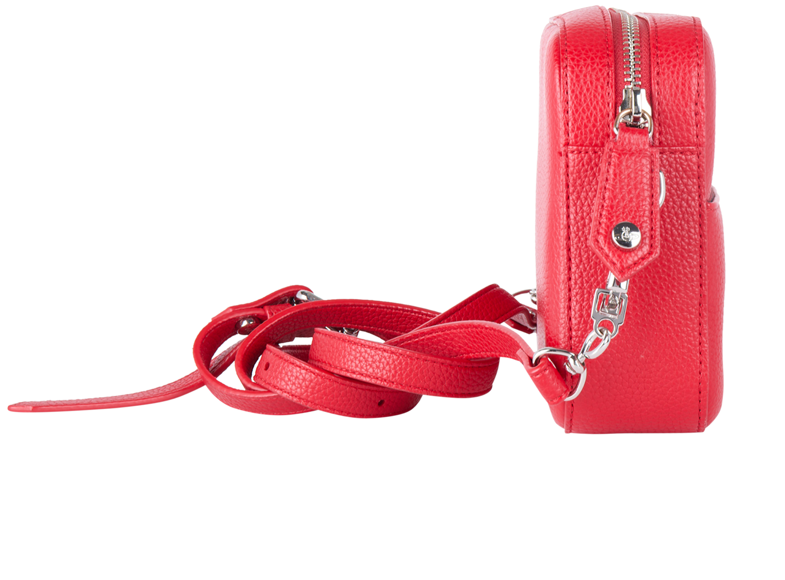 Logo Camera Bag, &pound;90, Handbags, Red, Faux Leather, Side view